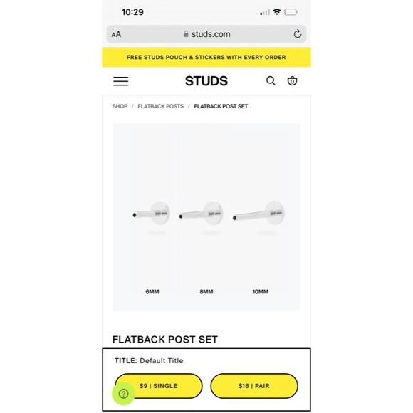 🌸✨NWT STUDS brand - Four Pack of 6 mm Silver Flatback Posts - Picture 3 of 7